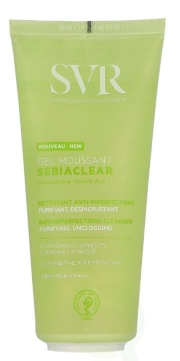 Svr Laboratories SVR Sebiaclear Anti-Imperfections Foaming Gel 200 ml ryhmässä KAUNEUS JA TERVEYS / Ihonhoito / Kehon hoito / Kylpy- ja suihkugeelit @ TP E-commerce Nordic AB (D07932)