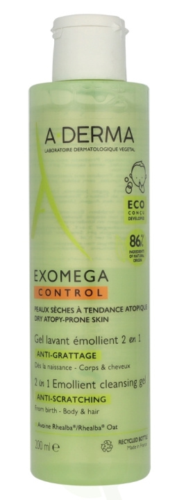 A-Derma Exomega Control Emollient Cleansing Gel 2 in 1 200 ml ryhmässä KAUNEUS JA TERVEYS / Ihonhoito / Kasvot / Päivävoide @ TP E-commerce Nordic AB (D07966)