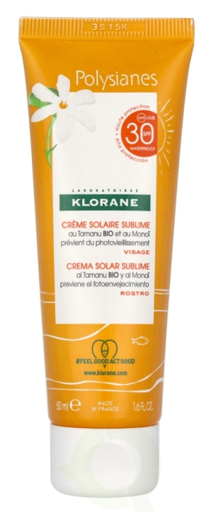 Klorane Polysianes Solar Sublime Face Sun Cream SPF30 50 ml ryhmässä KAUNEUS JA TERVEYS / Ihonhoito / Rusketus / Aurinkosuoja @ TP E-commerce Nordic AB (D08154)