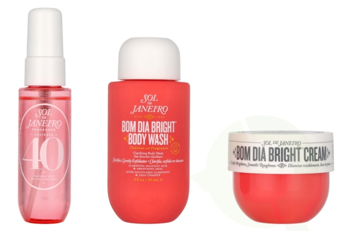 Sol De Janeiro Bom Dia Jet Set 170 ml Cheirosa 40 Perfume Mist 30ml/Clarifying Body Wash 90ml/Bright Cream 50ml ryhmässä KAUNEUS JA TERVEYS / Lahjapakkaukset / Naisten lahjapakkaukset @ TP E-commerce Nordic AB (D08367)