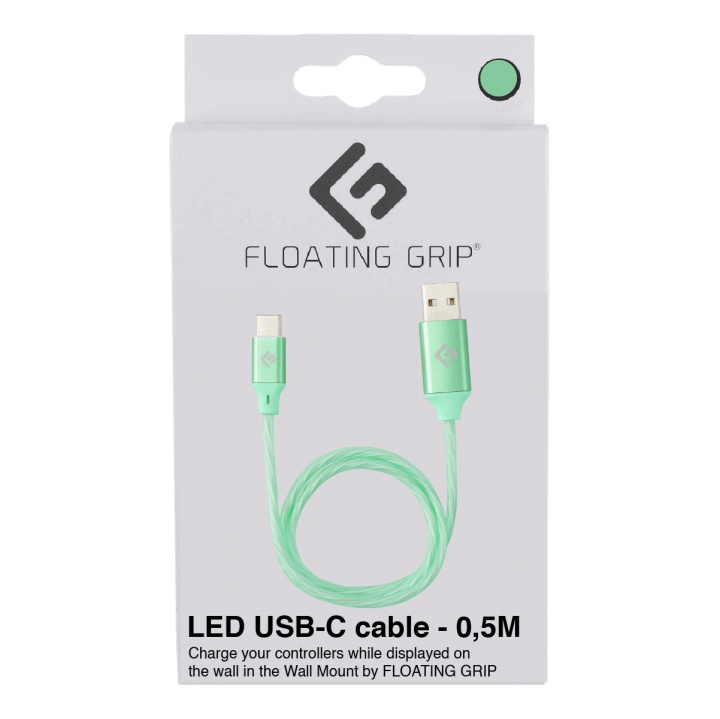 FLOATING GRIP 0,5M LED USB-C-kaapeli (vihreä) ryhmässä TIETOKOONET & TARVIKKEET / Kaapelit & Sovittimet / USB / USB-C @ TP E-commerce Nordic AB (D08488)