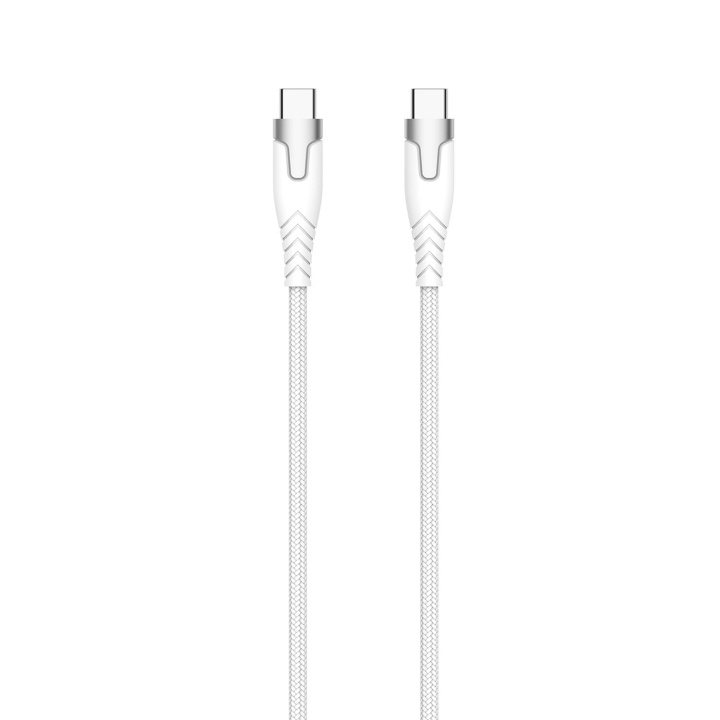 Gear Kevlar-kaapeli Pro Usb-C 2.0 Metallikuorella Valkoinen 1.5m ryhmässä TIETOKOONET & TARVIKKEET / Kaapelit & Sovittimet / USB / USB-C @ TP E-commerce Nordic AB (D09183)
