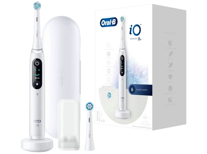 Oral B iO Series 8N Electric toothbrush, White ryhmässä KAUNEUS JA TERVEYS / Suunhoito / Sähköhammasharjat @ TP E-commerce Nordic AB (D10474)