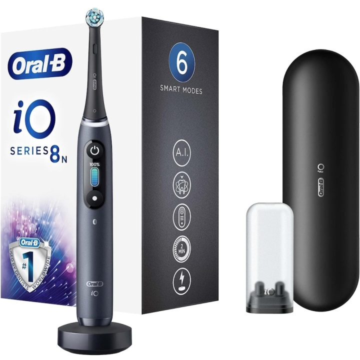 Oral B iO Series 8N Electric toothbrush, Black Onyx ryhmässä KAUNEUS JA TERVEYS / Suunhoito / Sähköhammasharjat @ TP E-commerce Nordic AB (D10501)