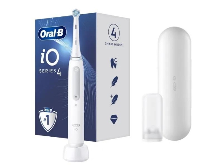 Braun Oral-B iO SERIES 4 electric toothbrush and case Vit ryhmässä KAUNEUS JA TERVEYS / Suunhoito / Sähköhammasharjat @ TP E-commerce Nordic AB (D10562)
