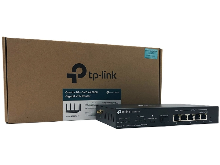 TP-Link Omada ER706W-4G V1 wireless router Desktop Wall-mountable ryhmässä TIETOKOONET & TARVIKKEET / Verkko / Reititin @ TP E-commerce Nordic AB (D10630)