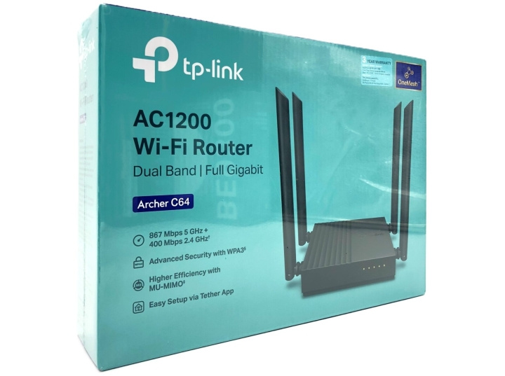 TP-Link Archer C64 V1 wireless router Desktop ryhmässä TIETOKOONET & TARVIKKEET / Verkko / Reititin @ TP E-commerce Nordic AB (D10644)