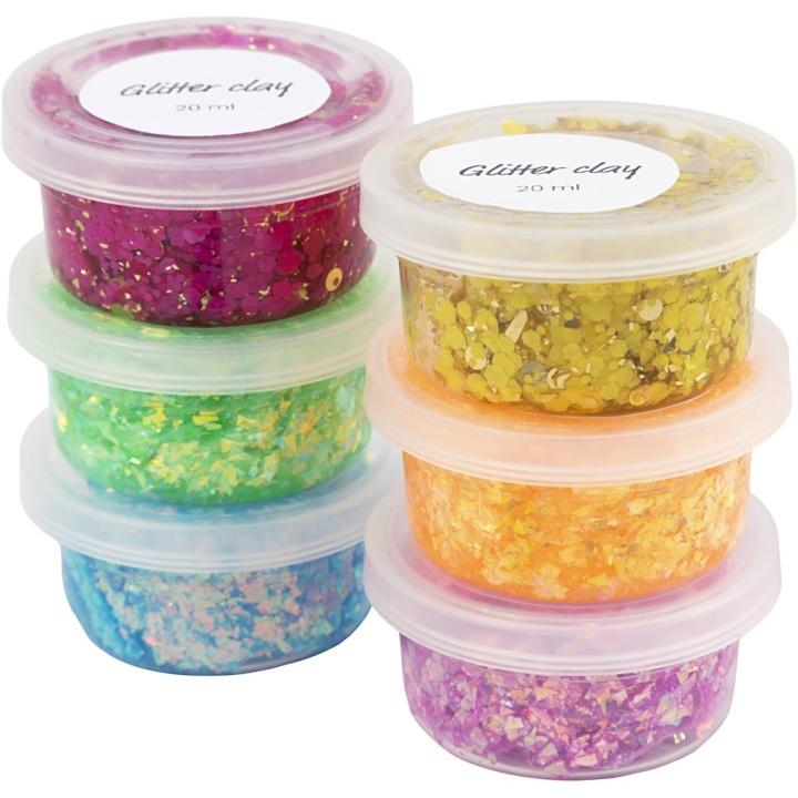 Creative Toys DIY Kit - Glitter Clay 6 kpl (78746) ryhmässä LELUT, TUOTTEET LAPSILLE JA VAUVOILLE / Leikkikalut, Askartelu &Pelit / Pelaa savea, leikkiä hiekkaa ja tarvikkeita @ TP E-commerce Nordic AB (D10998)