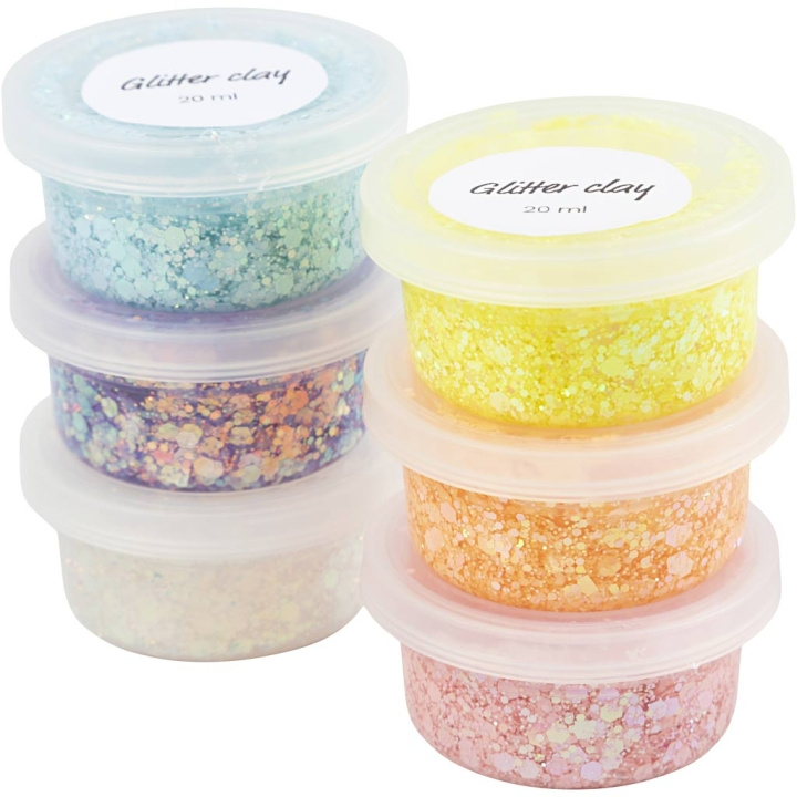 Creative Toys DIY Kit - Glitter Clay 6 kpl (78745) ryhmässä LELUT, TUOTTEET LAPSILLE JA VAUVOILLE / Leikkikalut, Askartelu &Pelit / Pelaa savea, leikkiä hiekkaa ja tarvikkeita @ TP E-commerce Nordic AB (D11001)