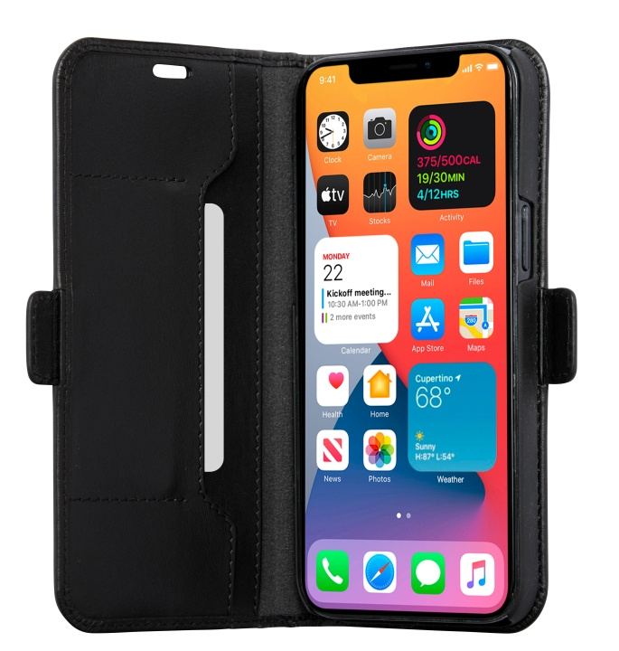 dbramante1928 Copenhagen Slim Flip -kotelo - Musta - iPhone 12 Pro Max puhelimelle ryhmässä ÄLYPUHELIMET JA TABLETIT / Puhelimen suojakotelo / Apple / iPhone 12 Pro @ TP E-commerce Nordic AB (D12611)