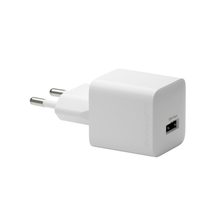 dbramante1928 Re-charge - seinälaturi GaN - USB-A 18W EU - Valkoinen ryhmässä ÄLYPUHELIMET JA TABLETIT / Laturit & Kaapelit / Seinälaturi / Seinälaturi USB @ TP E-commerce Nordic AB (D12813)