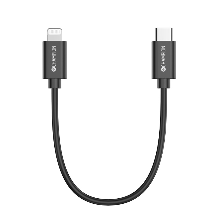 Champion USB-C till Lightning Kabel 30cm Svart ryhmässä TIETOKOONET & TARVIKKEET / Kaapelit & Sovittimet / USB / USB-C @ TP E-commerce Nordic AB (D12965)