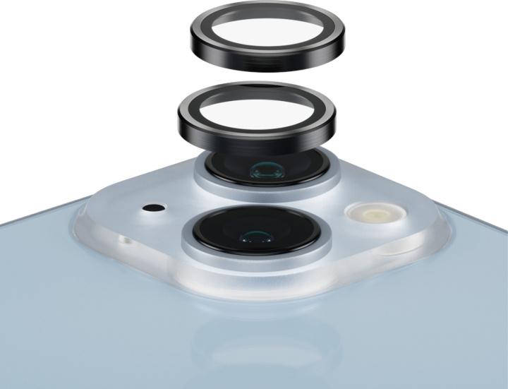PanzerGlass Hoops -kameran linssinsuoja, iPhone 14 / 14 Plus, musta ryhmässä ÄLYPUHELIMET JA TABLETIT / Puhelimen suojakotelo / Apple / iPhone 14 @ TP E-commerce Nordic AB (D13491)