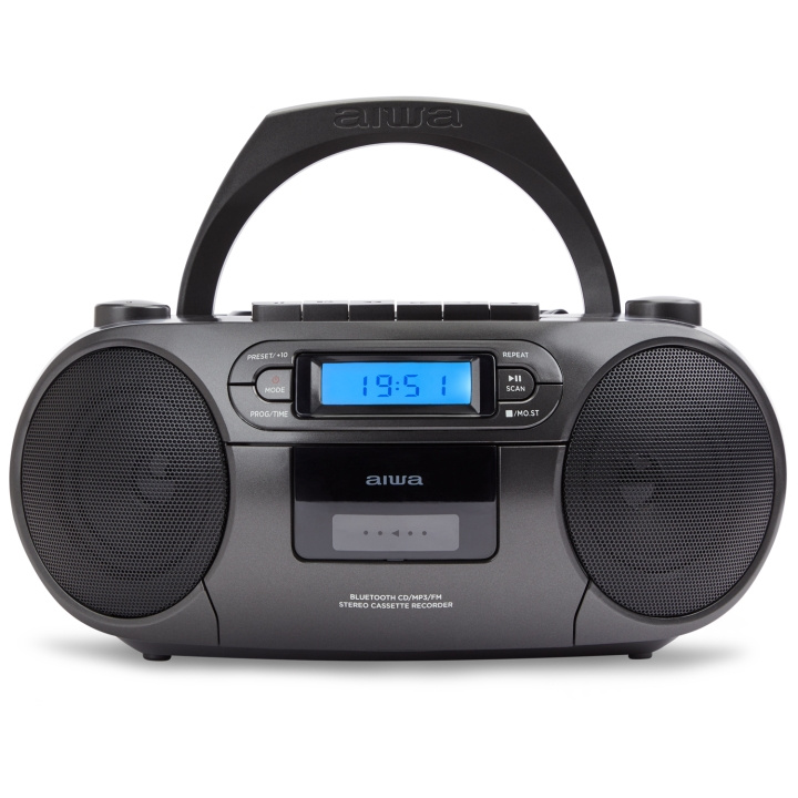 AIWA Kassettradio CD/FM-radio/Kassettband/USB/BT Svart ryhmässä KODINELEKTRONIIKKA / Ääni & Kuva / Kotiteatteri, HiFi ja kannettavat / Compact Stereo & Levysoitin @ TP E-commerce Nordic AB (D13561)