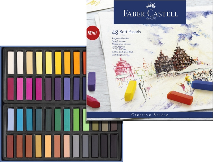 Faber-Castell Pehmeät pastelliliidut mini, 48 kpl (128248) ryhmässä URHEILU, VAPAA-AIKA JA HARRASTUS / Harrastus / Maalaa ja piirrä / Kynät, liidut ja tussit @ TP E-commerce Nordic AB (D13886)