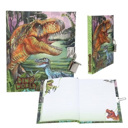 Dino World Päiväkirja lukolla ( 0413244 ) ryhmässä LELUT, TUOTTEET LAPSILLE JA VAUVOILLE / Leikkikalut, Askartelu &Pelit / Piirrä ja laske @ TP E-commerce Nordic AB (D14021)