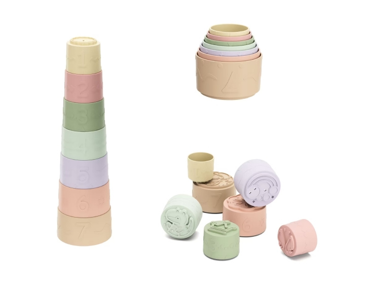 Kinder and Kids Soft Rubber Stacking Cups 32 cm silicone - (K30008) ryhmässä LELUT, TUOTTEET LAPSILLE JA VAUVOILLE / Leikkikalut, Askartelu &Pelit / Rakennuslelut / Rakennuspalikat @ TP E-commerce Nordic AB (D14163)