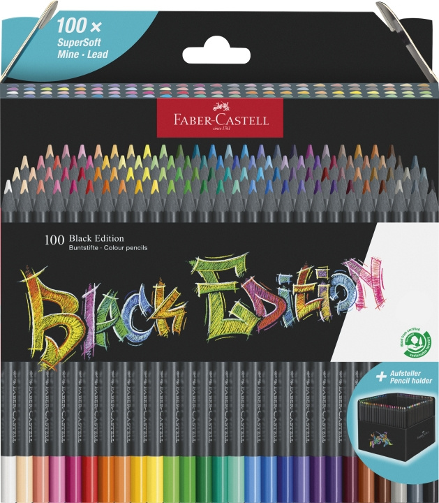 Faber-Castell Värikynät Black Edition (100 kpl) (116411) ryhmässä URHEILU, VAPAA-AIKA JA HARRASTUS / Harrastus / Maalaa ja piirrä / Kynät, liidut ja tussit @ TP E-commerce Nordic AB (D14177)