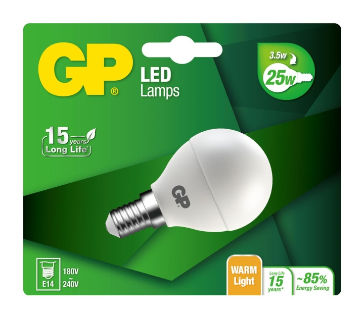 GP LED-valaisin Mini Globe, E14, 3.5W (25W), 250lm ryhmässä KODINELEKTRONIIKKA / Valaistus / LED-lamput @ TP E-commerce Nordic AB (D14193)