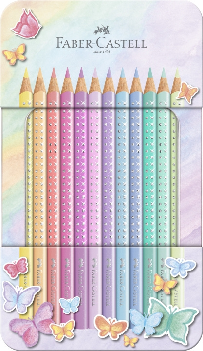 Faber-Castell Kynä Sparkle tin (12 kpl) (201910) ryhmässä URHEILU, VAPAA-AIKA JA HARRASTUS / Harrastus / Maalaa ja piirrä / Kynät, liidut ja tussit @ TP E-commerce Nordic AB (D14336)
