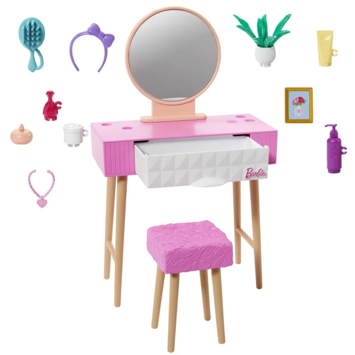 Barbie Huonekalut ja sisustus - Turhamaisuus (HJV35) ryhmässä LELUT, TUOTTEET LAPSILLE JA VAUVOILLE / Leikkikalut, Askartelu &Pelit / Nuket & Tarvikkeet @ TP E-commerce Nordic AB (D14353)