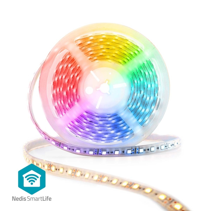 Nedis SmartLife LED-Nauha | Wi-Fi | Kylmä Valkoinen / Lämmin Valkoinen / RGB | SMD | 5.00 m | IP21 | 2700 - 6500 K | 960 lm | Android™ / IOS ryhmässä KODINELEKTRONIIKKA / Valaistus / LED-silmukka @ TP E-commerce Nordic AB (D14663)