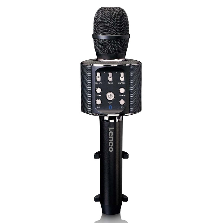 Lenco Bluetooth® karaokemikrofoni kaiuttimella ja valaistuksella Musta ryhmässä KODINELEKTRONIIKKA / Ääni & Kuva / Kädessä pidettävät mikrofonit @ TP E-commerce Nordic AB (D14667)