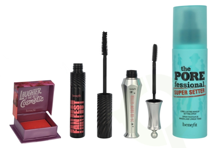 Benefit Extra Glam Infused Giftset 138 ml Porefessional Super Setter Spray 120ml/Fan Fest Mascara 8.5g/24hrBrowSetter 7ml/Crystah BOP Bronzer and Blush 2.5g ryhmässä KAUNEUS JA TERVEYS / Lahjapakkaukset / Naisten lahjapakkaukset @ TP E-commerce Nordic AB (D14752)