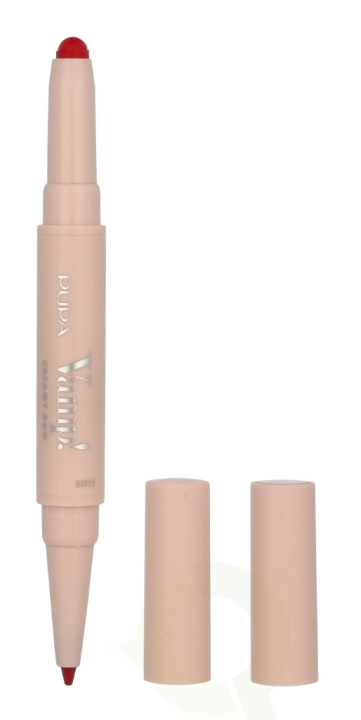 Pupa Milano Pupa Vamp! Creamy Duo Lip Pencil 1 g #012 Cherry Red / Lipstick 0,8g / Pencil 0,2g ryhmässä KAUNEUS JA TERVEYS / Meikit / Huulet / Huulikynä @ TP E-commerce Nordic AB (D14786)