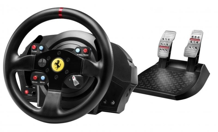 ThrustMaster T300 Ferrari GTE ryhmässä TIETOKOONET & TARVIKKEET / GAMING / Ohjauspyörät ja joystickit @ TP E-commerce Nordic AB (D15043)