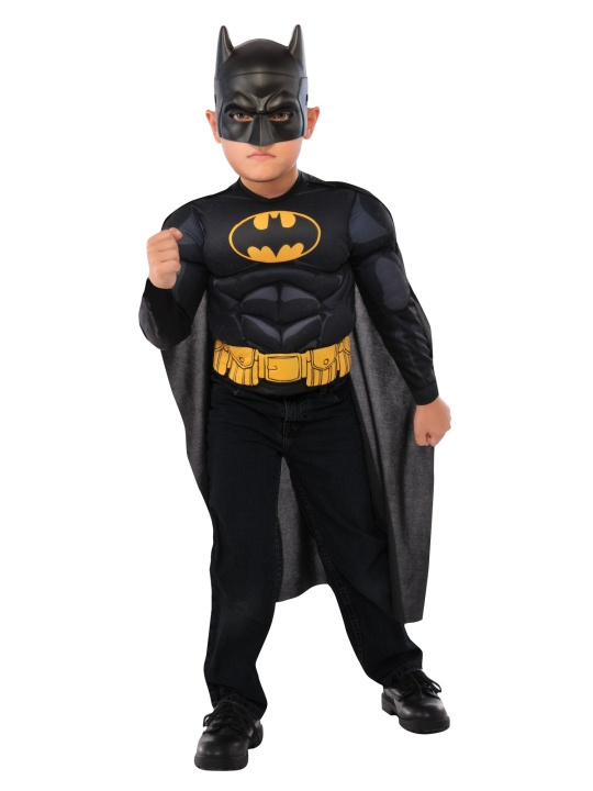 Rubies Batmanin lihastoppi, jossa on viitta ja naamio (G34095OS000) ryhmässä LELUT, TUOTTEET LAPSILLE JA VAUVOILLE / Leikkikalut, Askartelu &Pelit / Naamiaisasut @ TP E-commerce Nordic AB (D15111)