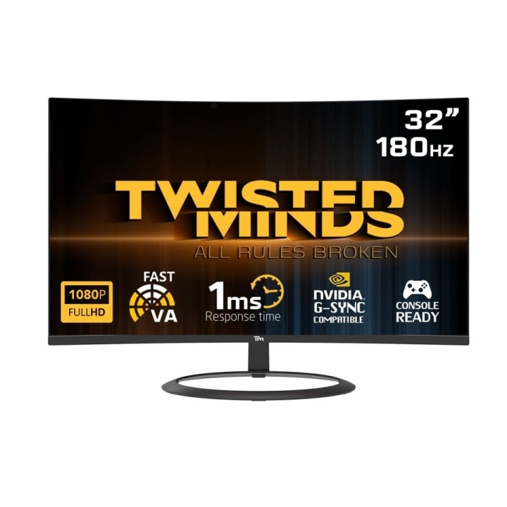 Twisted Minds 32 HDR (R1500) FHD 180Hz VA 1ms HDMI2.0 pelimonitori TM32CFHD180VA TM32CFHD180VA ryhmässä TIETOKOONET & TARVIKKEET / Näytöt / Tietokonenäytöt @ TP E-commerce Nordic AB (D15178)