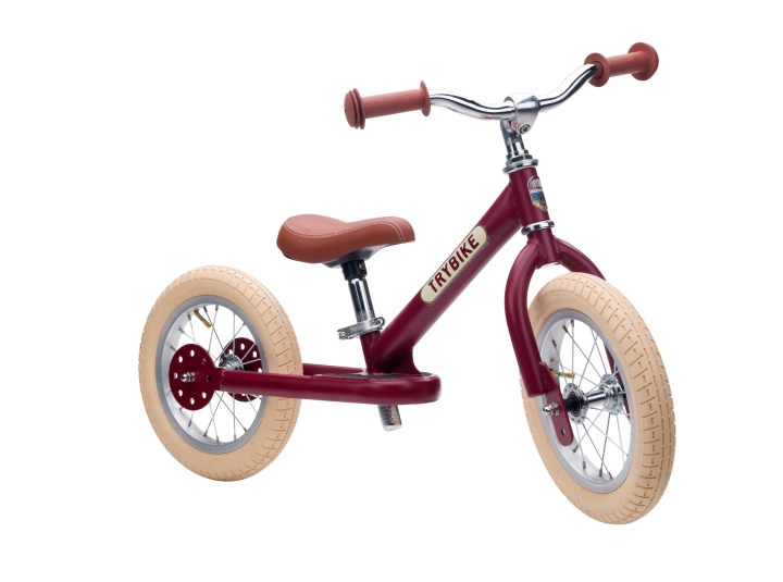 Trybike 2 pyörää terästä - vintage punainen (30TBS-2-RED-VIN) ryhmässä LELUT, TUOTTEET LAPSILLE JA VAUVOILLE / Ulkoleut / Pyörät & Potkulaudat @ TP E-commerce Nordic AB (D15238)