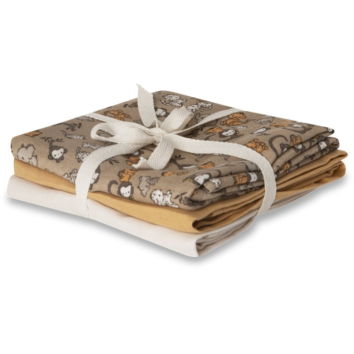 That\'s Mine Bora musliiniliina 3-pack - Jungle friends - Onesize ryhmässä LELUT, TUOTTEET LAPSILLE JA VAUVOILLE / Lasten tekstiilit / Vauvan huovat @ TP E-commerce Nordic AB (D15305)
