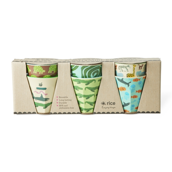 RICE Melamiinikupit villieläinten painatuksella - Minttu - Pieni ryhmässä URHEILU, VAPAA-AIKA JA HARRASTUS / Hauskat tavarat / Mukit @ TP E-commerce Nordic AB (D15345)