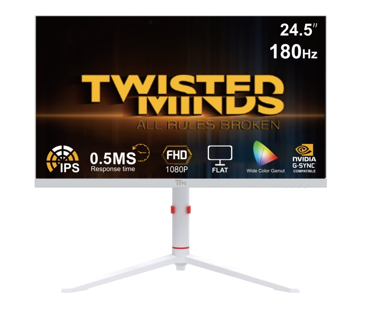 Twisted Minds Arctic Pro Series 24 FHD - 180HZ 0.5MS Fast IPS HDMI 2.1 -pelimonitori - valkoinen ryhmässä TIETOKOONET & TARVIKKEET / Näytöt / Tietokonenäytöt @ TP E-commerce Nordic AB (D15622)