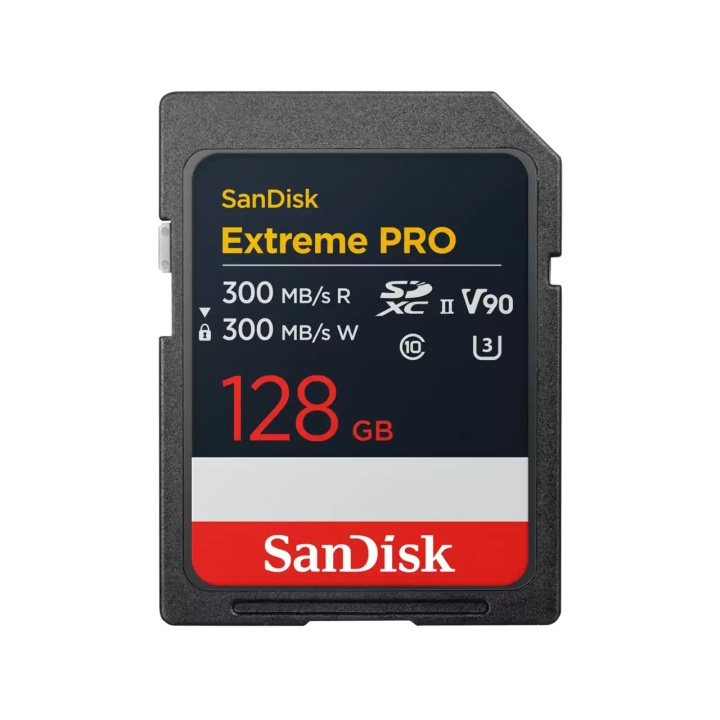 SanDisk SDXC Extreme Pro 128GB 300MB/s UHS-II V90 ryhmässä KODINELEKTRONIIKKA / Tallennusvälineet / Muistikortit / SD/SDHC/SDXC @ TP E-commerce Nordic AB (D15811)
