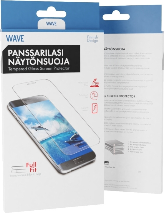 Wave Full Fit -panssarilasi, Honor 9, kirkas ryhmässä ÄLYPUHELIMET JA TABLETIT / Puhelimen suojakotelo / Huawei/Honori @ TP E-commerce Nordic AB (D15866)