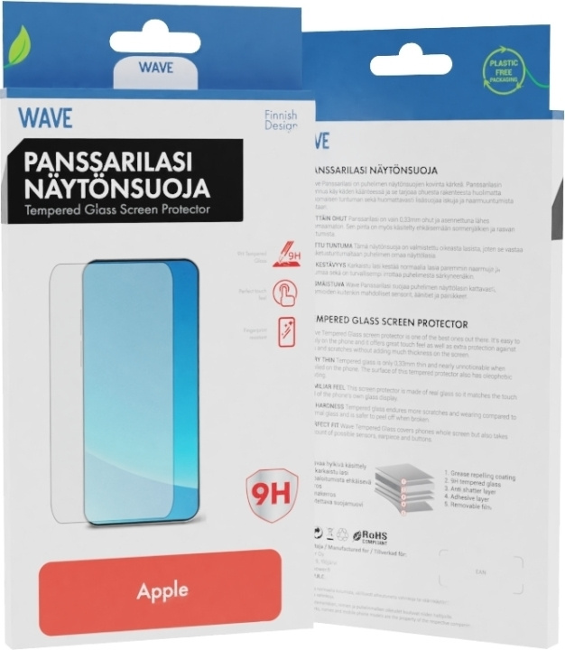 Wave panssarilasi, iPhone X / Xs / 11 Pro ryhmässä ÄLYPUHELIMET JA TABLETIT / Puhelimen suojakotelo / Apple / iPhone X/XS / Näytönsuoja @ TP E-commerce Nordic AB (D15868)