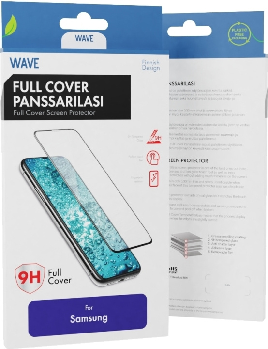 Wave Full Cover -panssarilasi, Samsung Galaxy A51 / A51 5G, musta ryhmässä ÄLYPUHELIMET JA TABLETIT / Puhelimen suojakotelo / Samsung @ TP E-commerce Nordic AB (D15906)