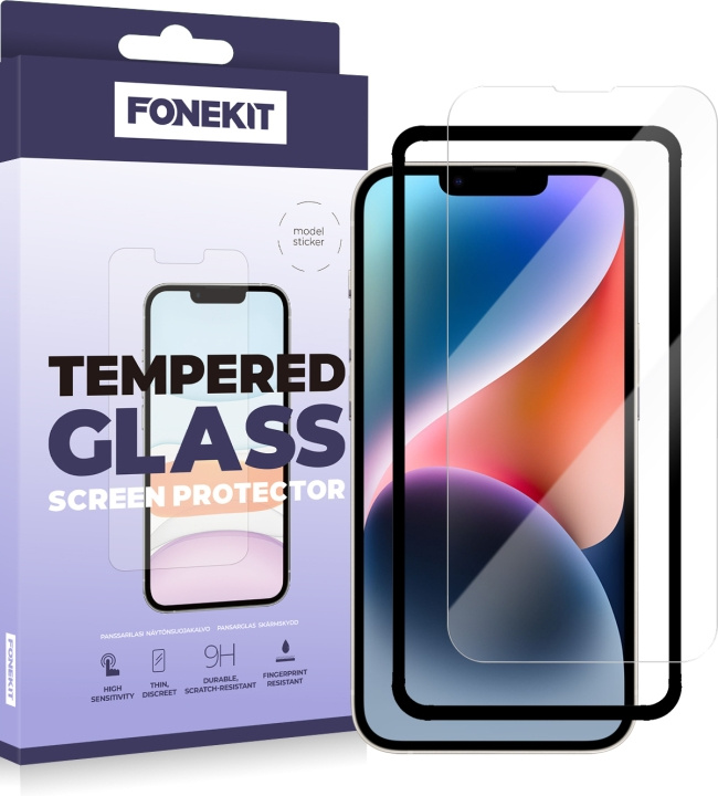 FoneKit panssarilasi, iPhone 14 / 13 / 13 Pro ryhmässä ÄLYPUHELIMET JA TABLETIT / Puhelimen suojakotelo / Apple / iPhone 14 @ TP E-commerce Nordic AB (D16028)
