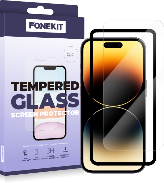 FoneKit panssarilasi, iPhone 14 Pro ryhmässä ÄLYPUHELIMET JA TABLETIT / Puhelimen suojakotelo / Apple / iPhone 14 @ TP E-commerce Nordic AB (D16050)