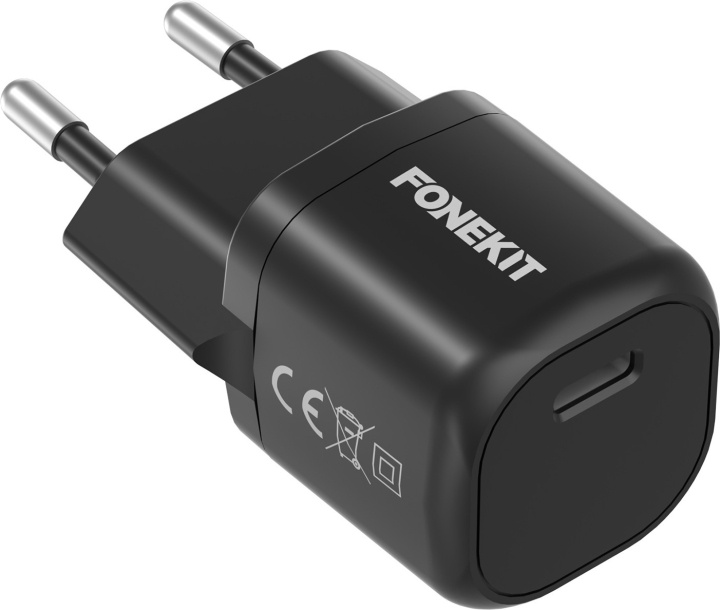 FoneKit Mini 20W -verkkovirtalaturi, USB-C, musta ryhmässä ÄLYPUHELIMET JA TABLETIT / Laturit & Kaapelit / Seinälaturi / Seinälaturi Type C @ TP E-commerce Nordic AB (D16153)