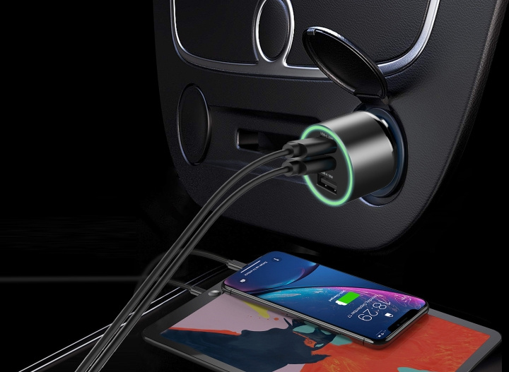 FoneKit Travel 84W -autolaturi ryhmässä ÄLYPUHELIMET JA TABLETIT / Laturit & Kaapelit / Autolaturi / Autolaturi Tyyppi C @ TP E-commerce Nordic AB (D16158)