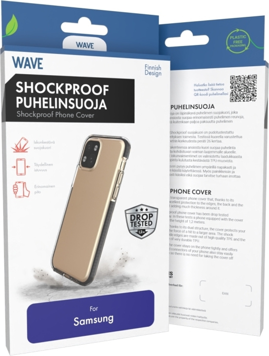 Wave Shockproof -suojakuori, Samsung Galaxy A13 5G / A04s, läpinäkyvä ryhmässä ÄLYPUHELIMET JA TABLETIT / Puhelimen suojakotelo / Samsung @ TP E-commerce Nordic AB (D16413)
