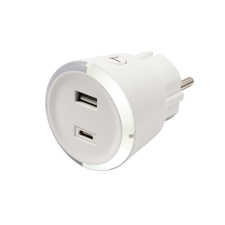 CAPiDi Turva-ajastin USB A+C 1-4 3.4A Valkoinen ryhmässä KOTI, TALOUS JA PUUTARHA / Sähkö & Valaistus / Ajastin @ TP E-commerce Nordic AB (D16458)