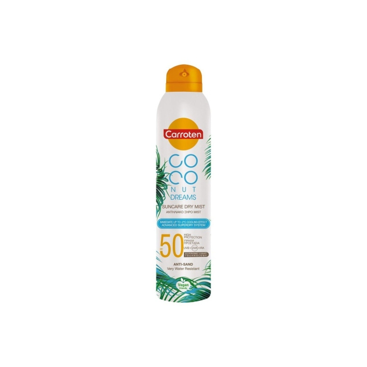 Carroten Carroten Dry Mist SPF 50 Coconut Dreams 200 ml ryhmässä KAUNEUS JA TERVEYS / Ihonhoito / Rusketus / Aurinkosuoja @ TP E-commerce Nordic AB (D17056)