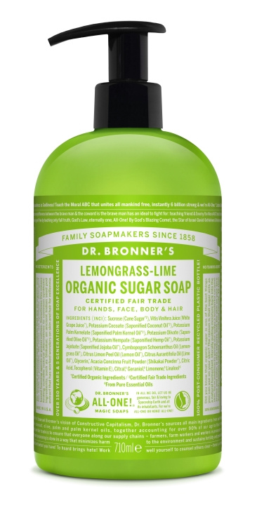 Dr. Bronner\'s Dr. Bronner\'s - Luomusokerisaippua Sitruunaruoho Lime 710 ml ryhmässä KAUNEUS JA TERVEYS / Ihonhoito / Kehon hoito / Kylpy- ja suihkugeelit @ TP E-commerce Nordic AB (D17341)