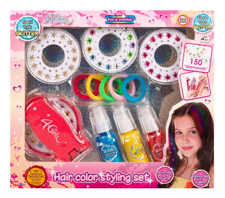 4-Girlz Hiuskoristesetti ja suihke (63244) ryhmässä KAUNEUS JA TERVEYS / Hiukset &Stailaus / Hiustarvikkeet @ TP E-commerce Nordic AB (D17520)