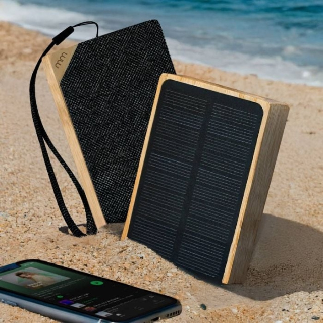 MikaMax Solar Bambu kaiutin ryhmässä KODINELEKTRONIIKKA / Ääni & Kuva / Kaiuttimet & Tarvikkeet / Bluetooth-kaiutin @ TP E-commerce Nordic AB (D17643)